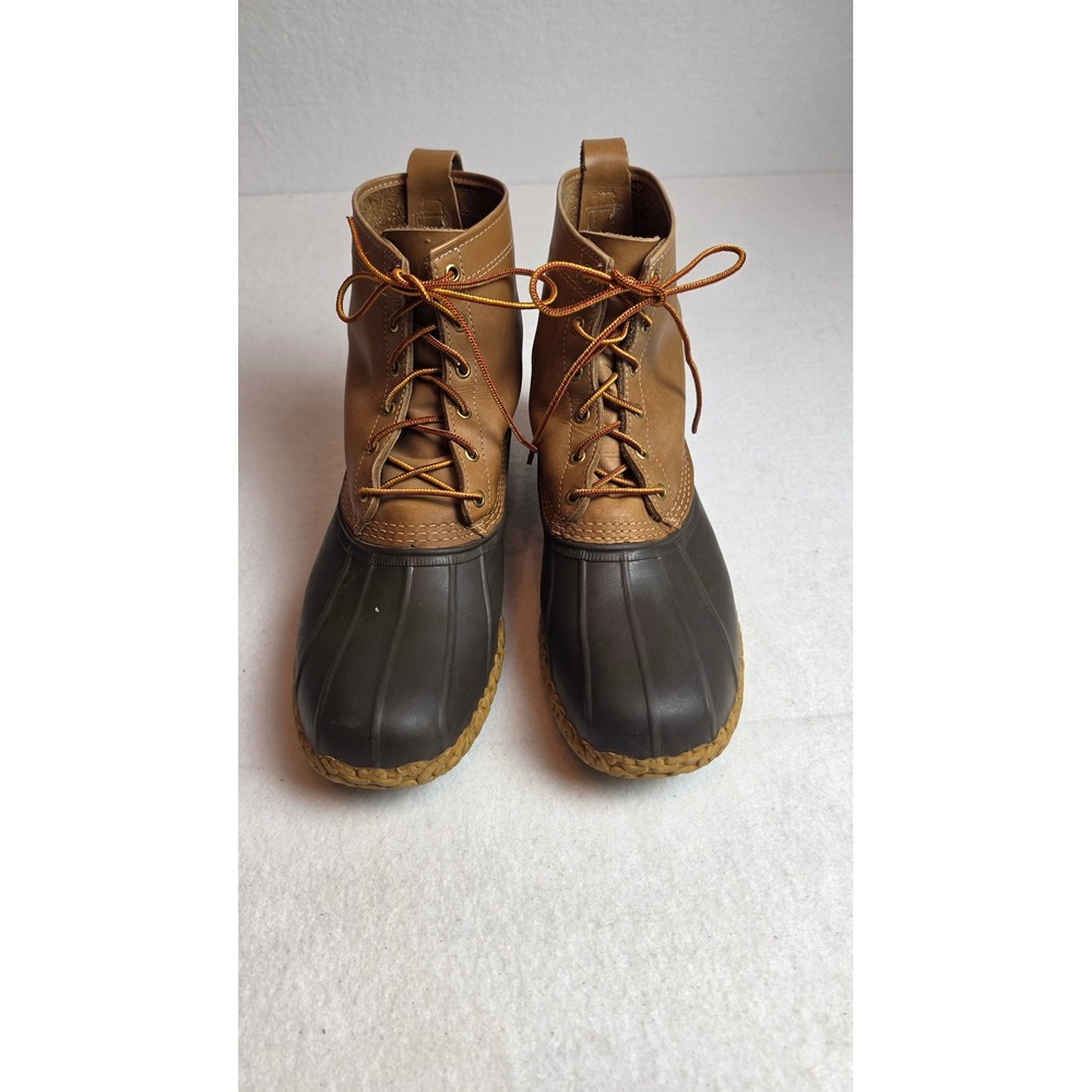 LL Bean 6 Inch Bean Boots Mens 13 Brown Tan Leather Waterproof Duck Boots Maine
